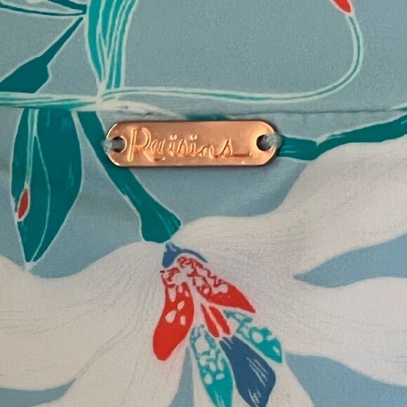 NWOT Raisins BLUE/WHITE Floral Selah Bandeau High-Waist Bikini US Medium - Picture 6 of 7